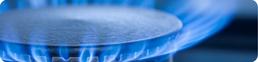 Natural gas on a stove